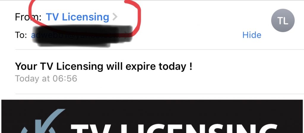 TV licence email scam