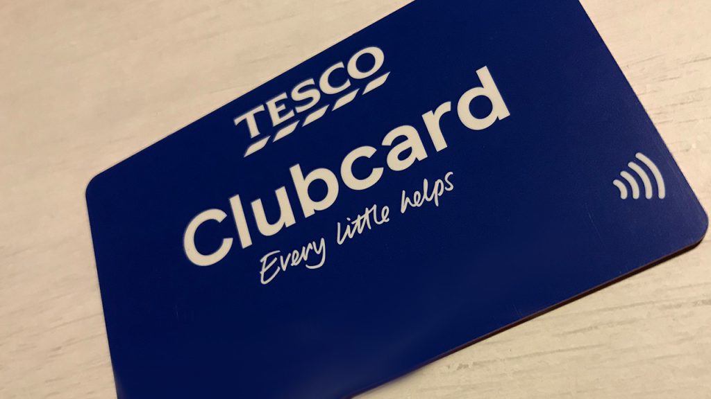 Tesco Clubcard voucher and card