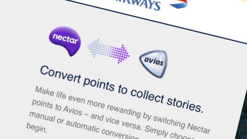 Avios to Nectar point swap value cut Avios to nectar change