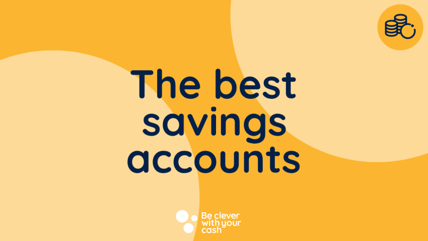 the best savings accounts on a yellow background