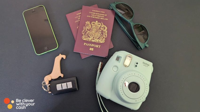 Best packaged bank accounts a obile phone, passport, car key and camera