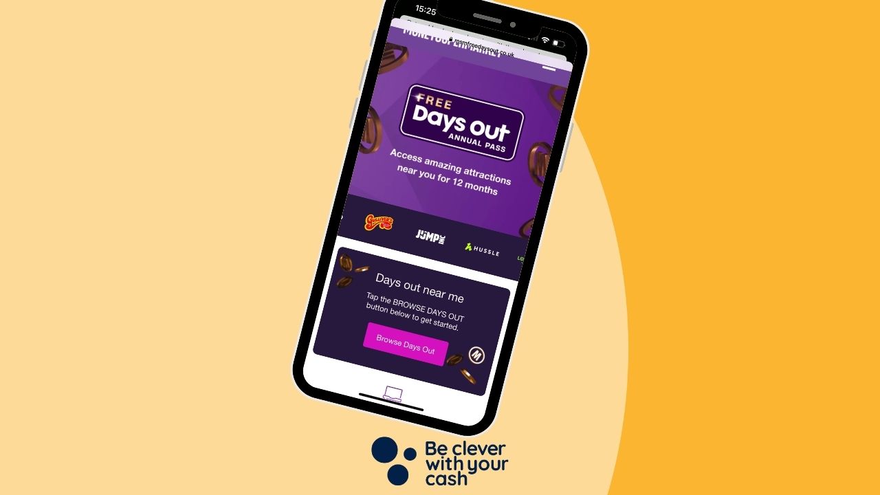 Image of a phone with the super save club app