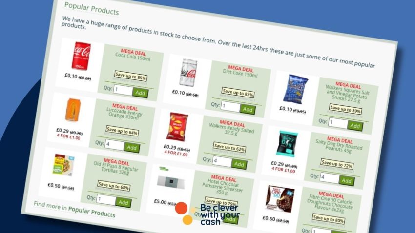 Are online discount supermarkets any good? Screenshot of a page of grocery deals