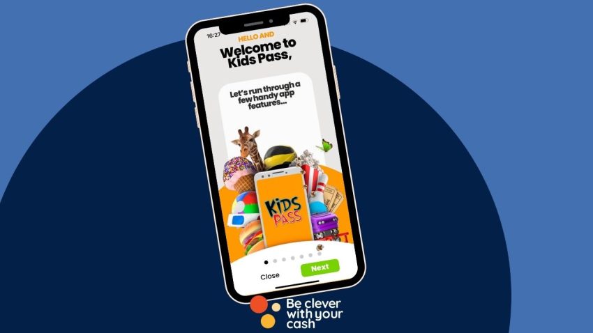 Image of a mobile with the Kids Pass app open