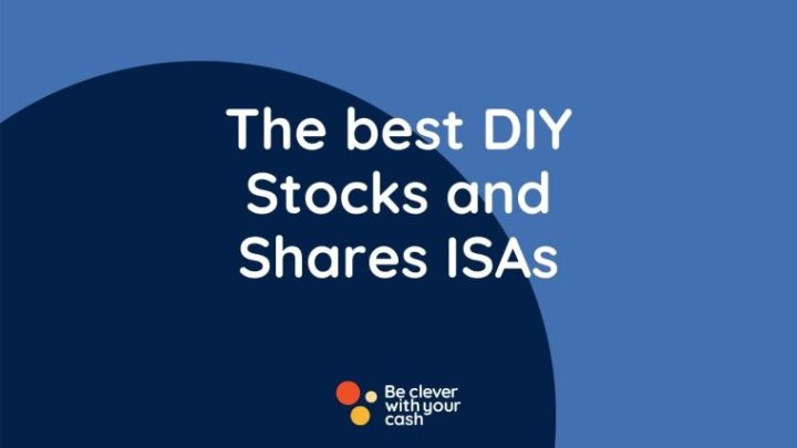 blue background with text that says "best DIY stocks and shares ISAs"