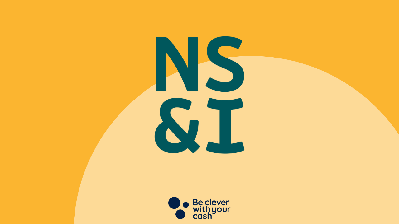 NS&I logo and be clever with your cash logo on an orange background